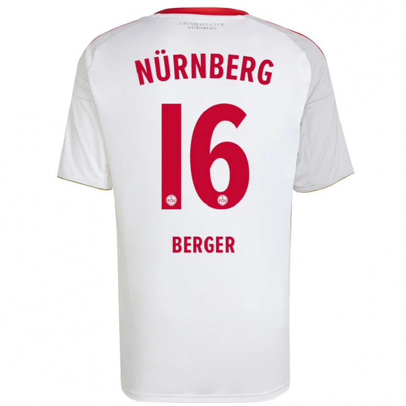 Danxen Kinderen Tim Berger #16 Wit Rood Uitshirt Uittenue 2025/26 T-Shirt