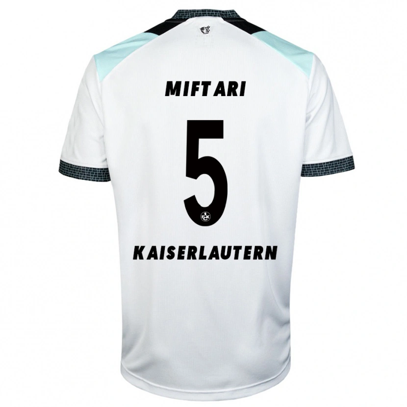 Danxen Kinderen Drini Miftari #5 Wit Zwart Uitshirt Uittenue 2025/26 T-Shirt