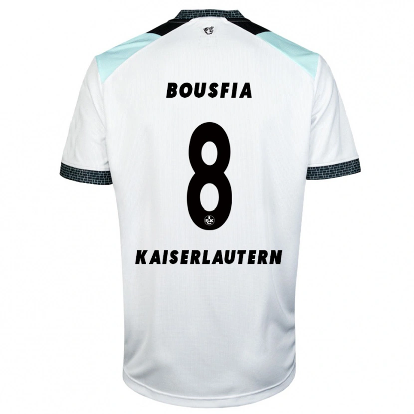 Danxen Kinderen Sami Bousfia #8 Wit Zwart Uitshirt Uittenue 2025/26 T-Shirt