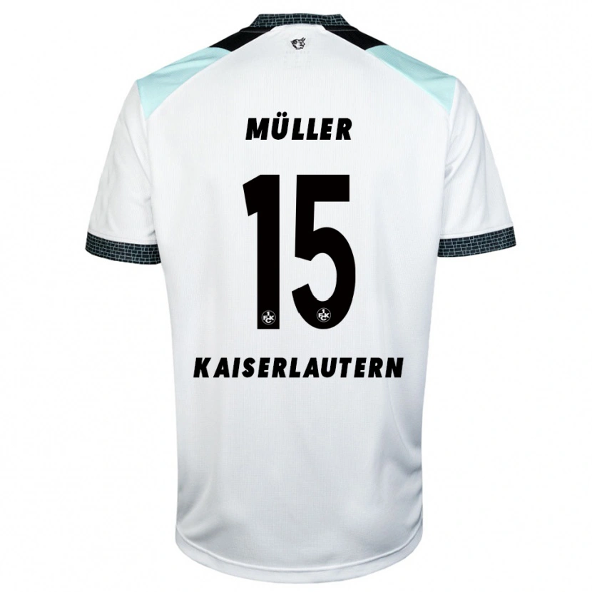 Danxen Kinderen Erik Müller #15 Wit Zwart Uitshirt Uittenue 2025/26 T-Shirt