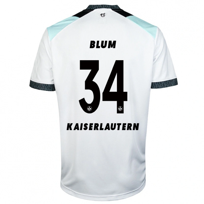 Danxen Kinderen Shawn Blum #34 Wit Zwart Uitshirt Uittenue 2025/26 T-Shirt