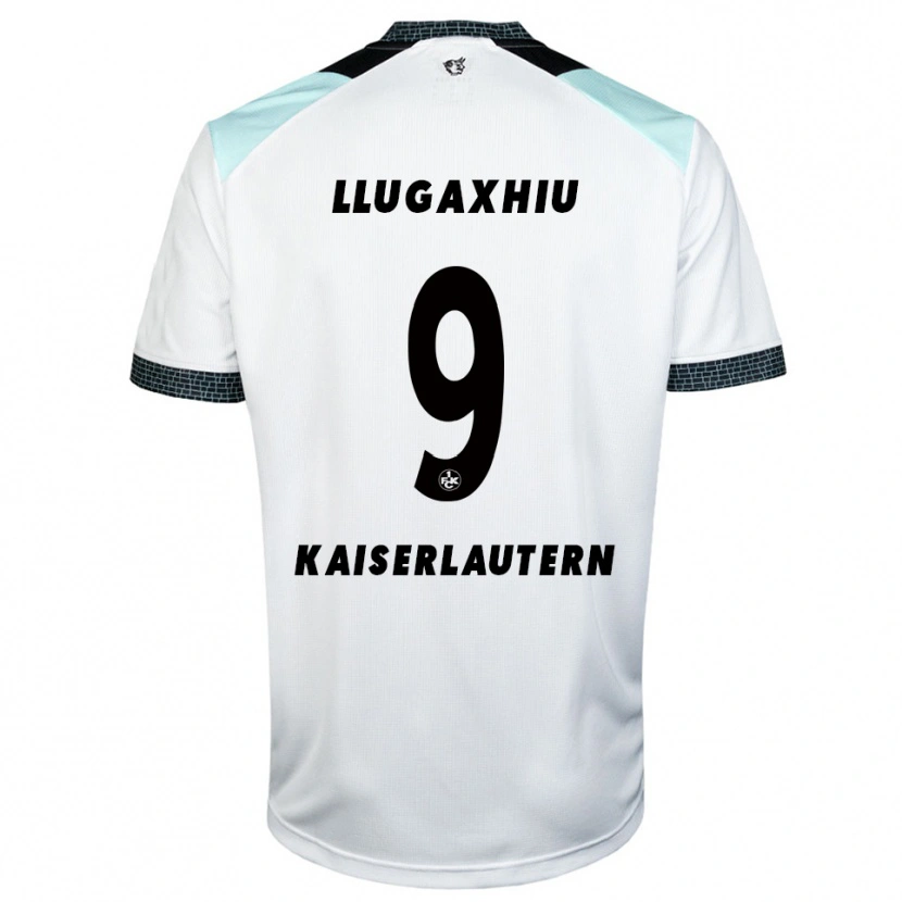 Danxen Kinderen Arjon Llugaxhiu #9 Wit Zwart Uitshirt Uittenue 2025/26 T-Shirt