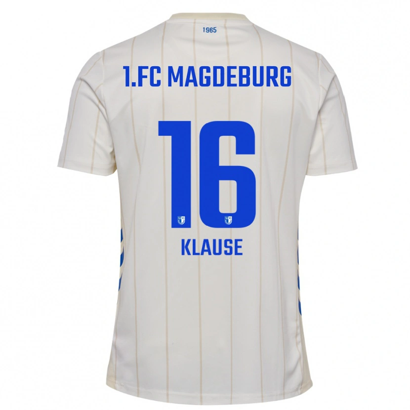 Danxen Kinderen Matti Klause #16 Wit Blauw Uitshirt Uittenue 2025/26 T-Shirt