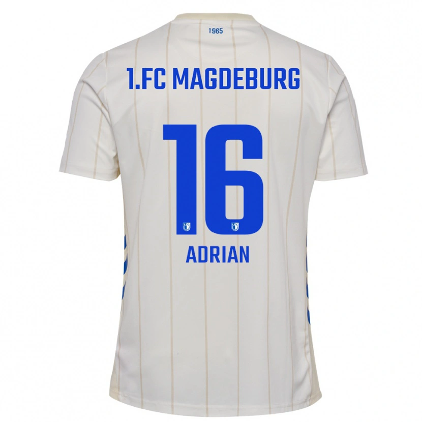 Danxen Kinderen Max Adrian #16 Wit Blauw Uitshirt Uittenue 2025/26 T-Shirt