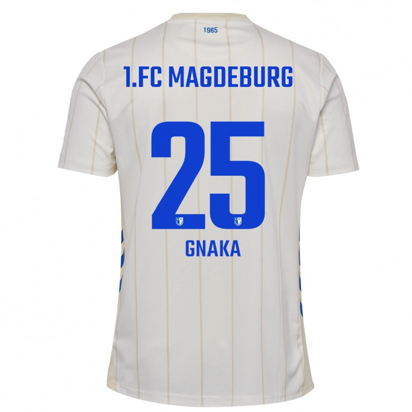Danxen Kinderen Silas Gnaka #25 Wit Blauw Uitshirt Uittenue 2025/26 T-Shirt
