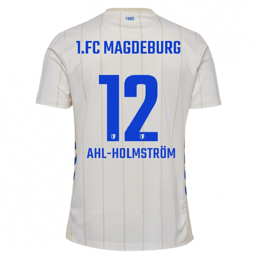 Danxen Kinderen Alexander Ahl-Holmström #12 Wit Blauw Uitshirt Uittenue 2025/26 T-Shirt