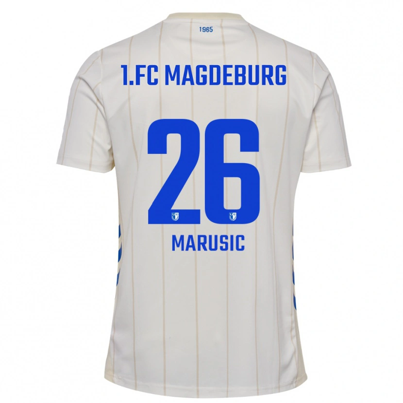 Danxen Kinderen Aleksa Marusic #26 Wit Blauw Uitshirt Uittenue 2025/26 T-Shirt