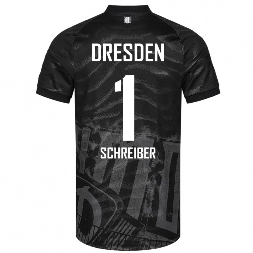 Danxen Kinderen Tim Schreiber #1 Zwart Grijs Uitshirt Uittenue 2025/26 T-Shirt