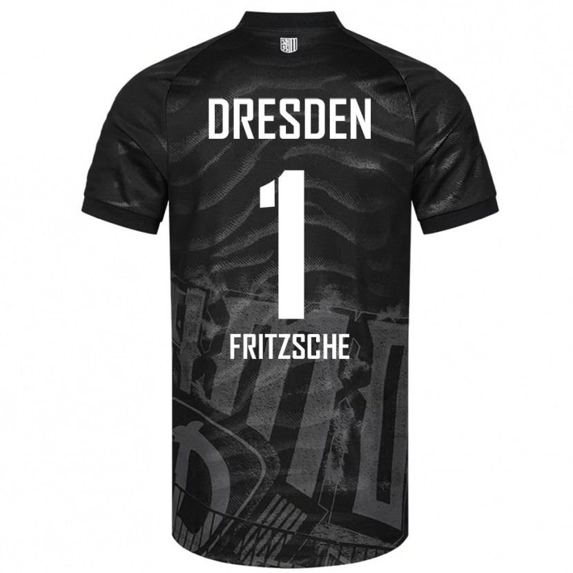 Danxen Kinderen Maximus Fritzsche #1 Zwart Grijs Uitshirt Uittenue 2025/26 T-Shirt