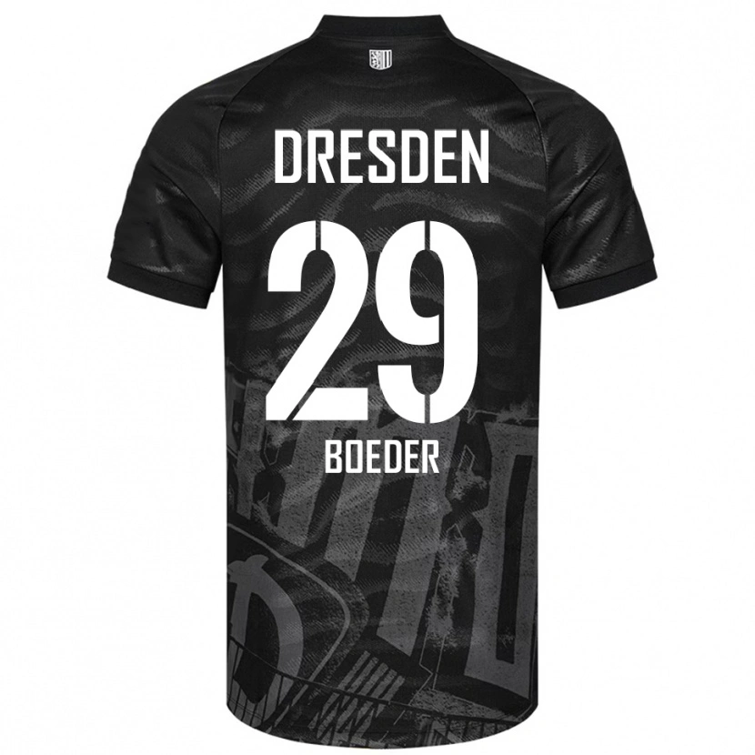 Danxen Kinderen Lukas Boeder #29 Zwart Grijs Uitshirt Uittenue 2025/26 T-Shirt