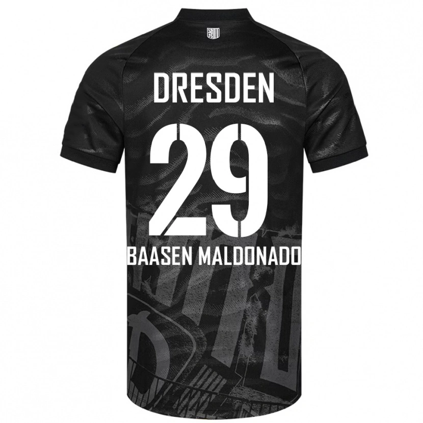 Danxen Kinderen Luis Baasen Maldonado #29 Zwart Grijs Uitshirt Uittenue 2025/26 T-Shirt