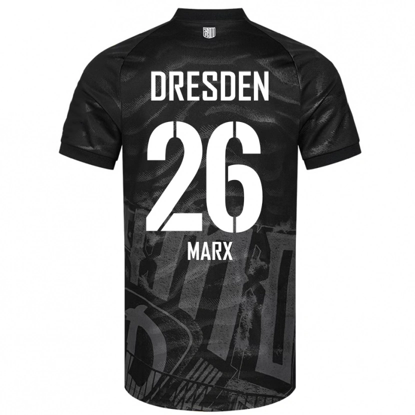 Danxen Kinderen Jan-Hendrik Marx #26 Zwart Grijs Uitshirt Uittenue 2025/26 T-Shirt
