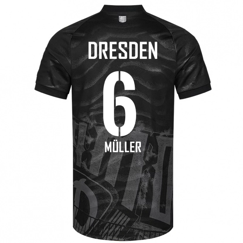 Danxen Kinderen Friedrich Müller #6 Zwart Grijs Uitshirt Uittenue 2025/26 T-Shirt