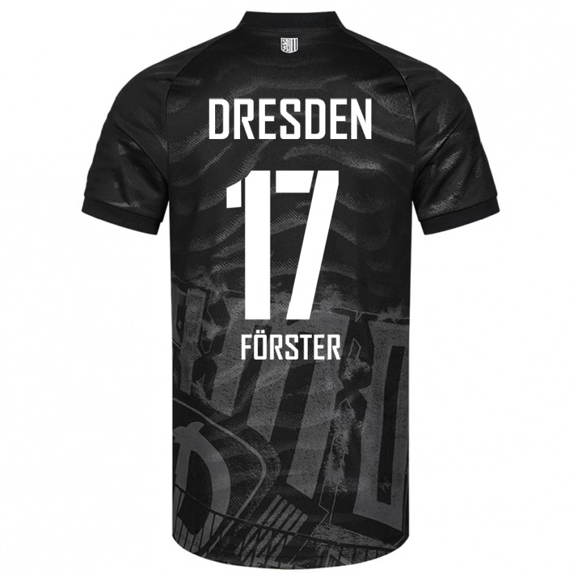 Danxen Kinderen Collin Förster #17 Zwart Grijs Uitshirt Uittenue 2025/26 T-Shirt
