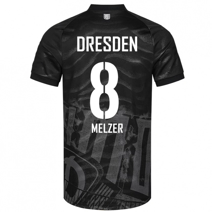 Danxen Kinderen Otto Melzer #8 Zwart Grijs Uitshirt Uittenue 2025/26 T-Shirt