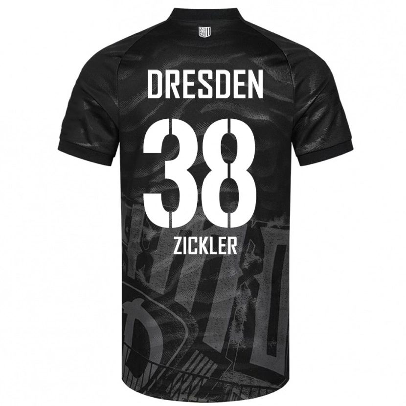 Danxen Kinderen Jakob Zickler #38 Zwart Grijs Uitshirt Uittenue 2025/26 T-Shirt