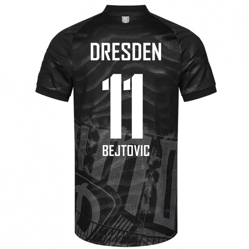 Danxen Kinderen Alen Bejtovic #11 Zwart Grijs Uitshirt Uittenue 2025/26 T-Shirt