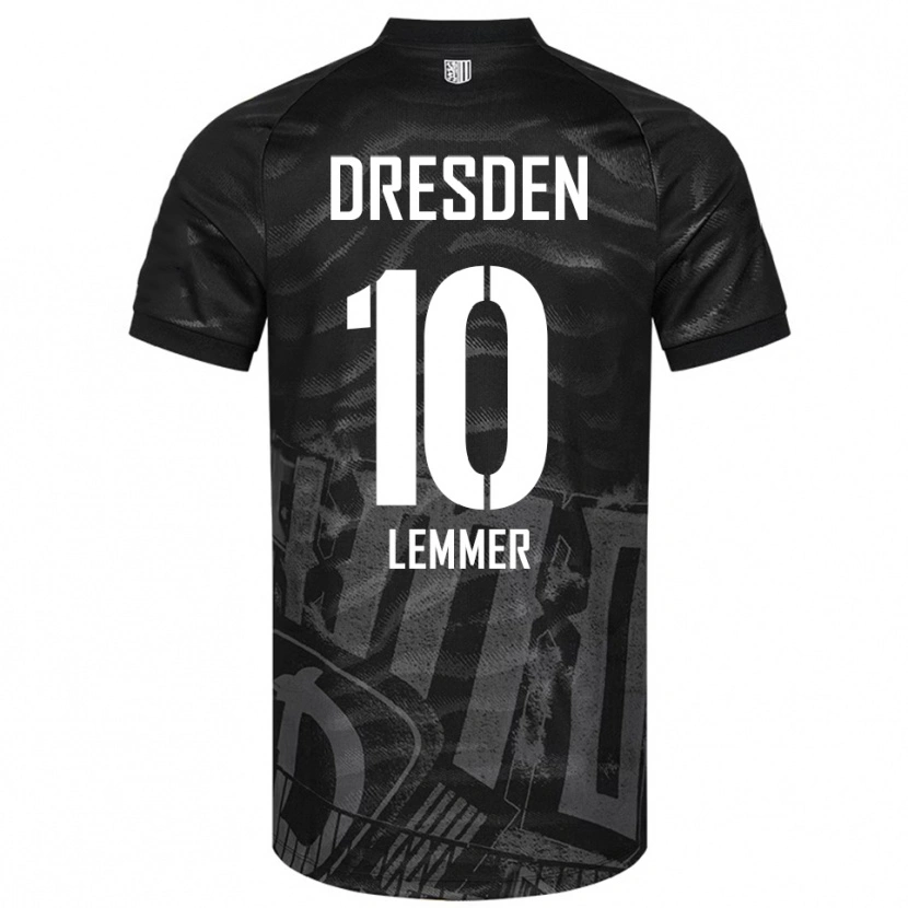 Danxen Kinderen Jakob Lemmer #10 Zwart Grijs Uitshirt Uittenue 2025/26 T-Shirt