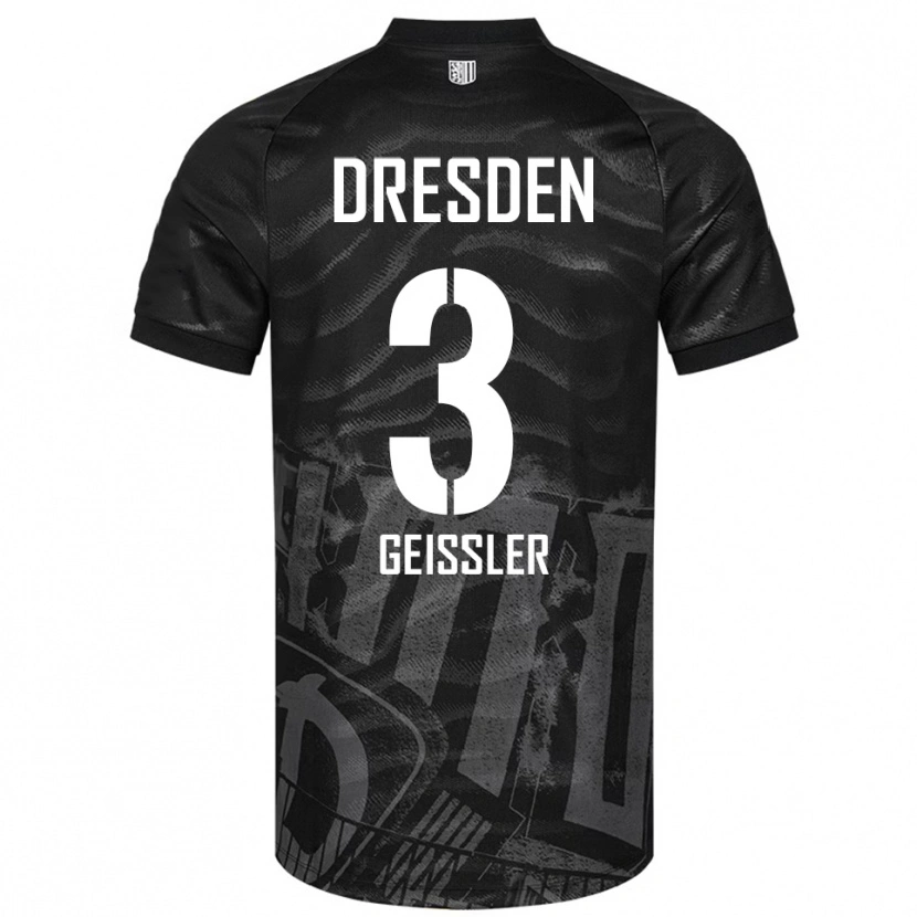 Danxen Kinderen Jonathan Geißler #3 Zwart Grijs Uitshirt Uittenue 2025/26 T-Shirt