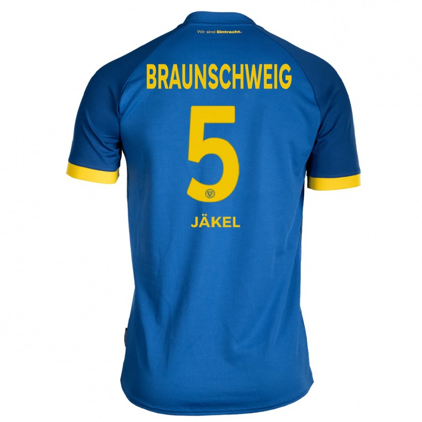 Danxen Kinderen Frederik Jäkel #5 Koninklijk Blauw Geel Uitshirt Uittenue 2025/26 T-Shirt
