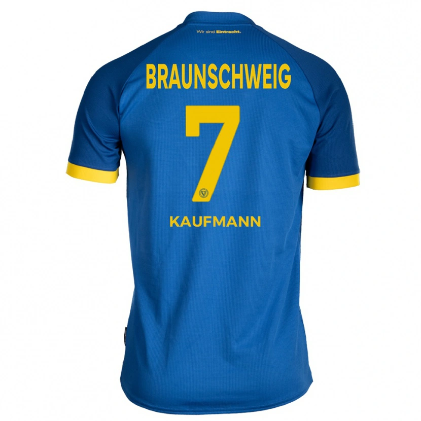 Danxen Kinderen Fabio Kaufmann #7 Koninklijk Blauw Geel Uitshirt Uittenue 2025/26 T-Shirt