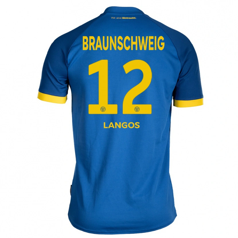 Danxen Kinderen Thorben Langos #12 Koninklijk Blauw Geel Uitshirt Uittenue 2025/26 T-Shirt