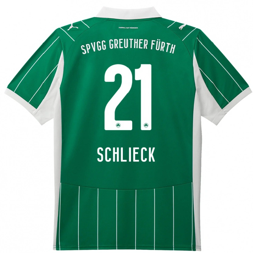Danxen Kinderen Timo Schlieck #21 Groen Wit Uitshirt Uittenue 2025/26 T-Shirt