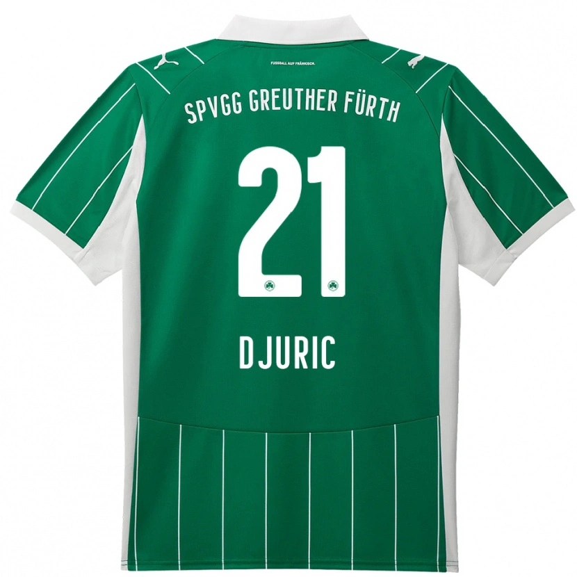 Danxen Kinderen Andrej Djuric #21 Groen Wit Uitshirt Uittenue 2025/26 T-Shirt