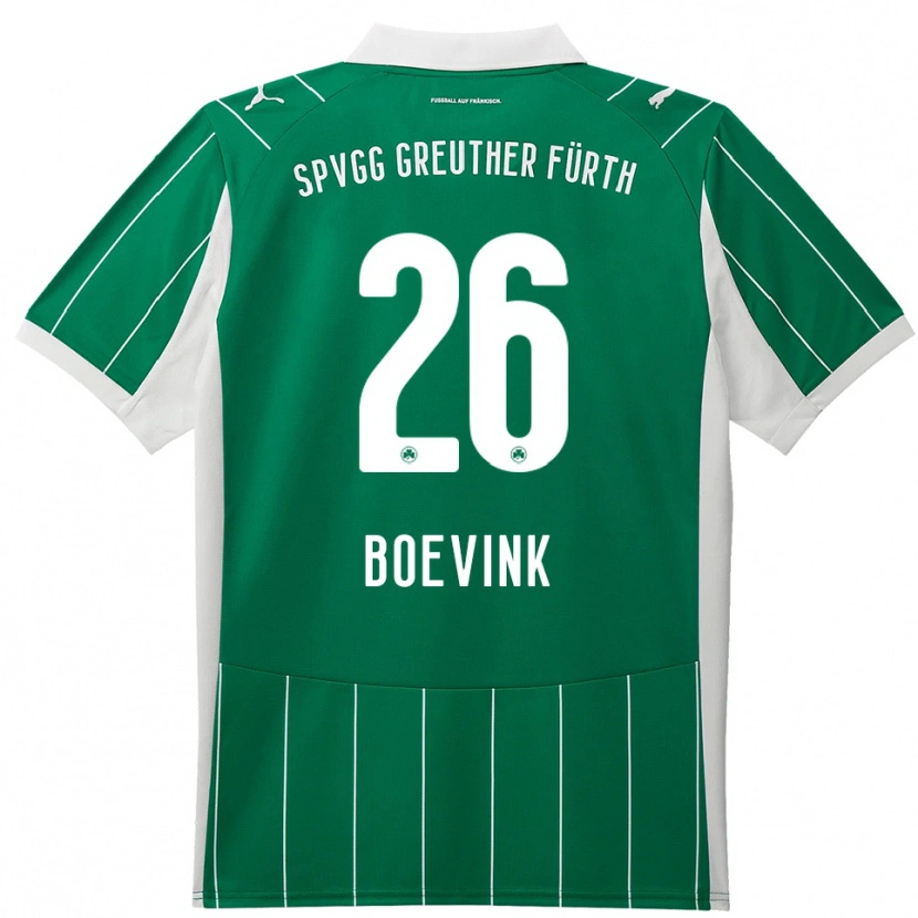Danxen Kinderen Pelle Boevink #26 Groen Wit Uitshirt Uittenue 2025/26 T-Shirt