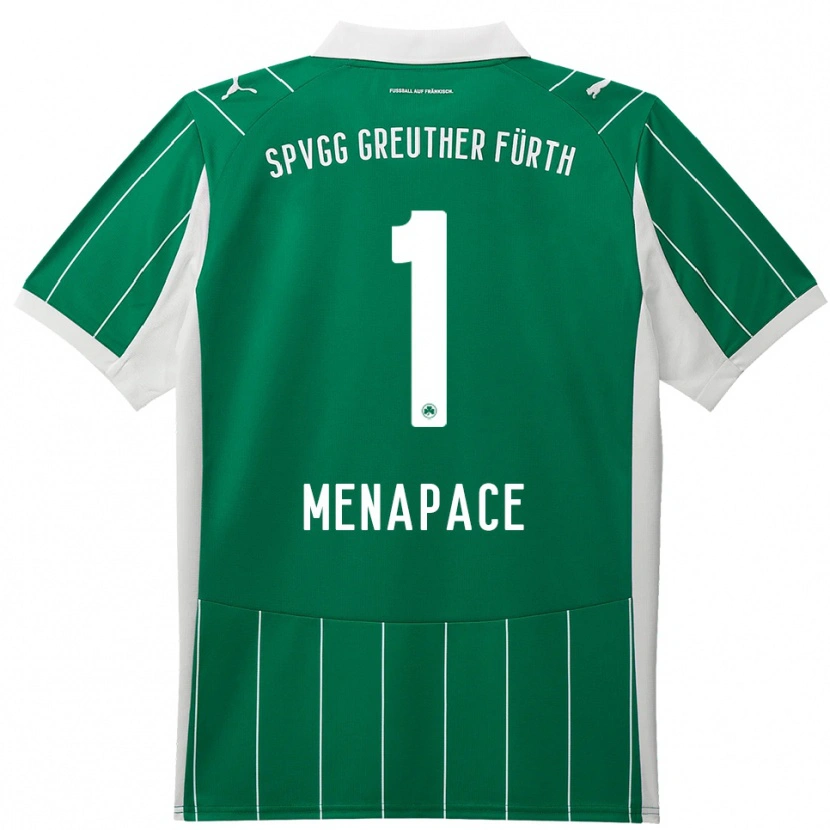 Danxen Kinderen Theo Menapace #1 Groen Wit Uitshirt Uittenue 2025/26 T-Shirt