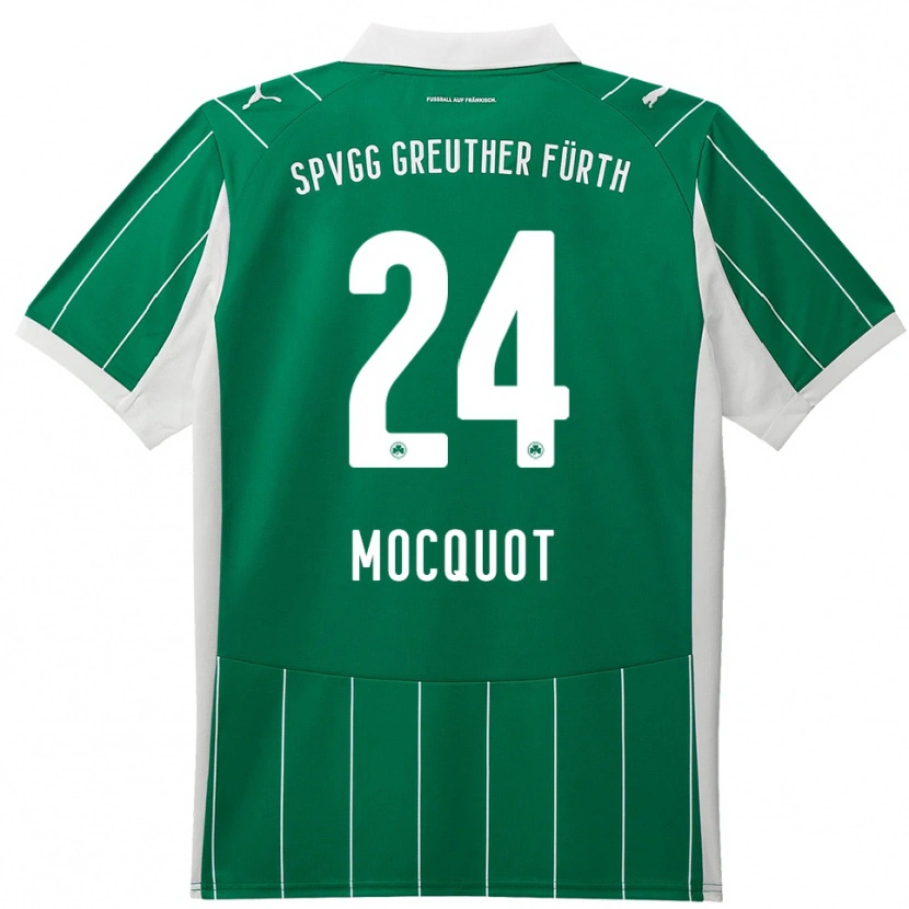 Danxen Kinderen Leonidas Mocquot #24 Groen Wit Uitshirt Uittenue 2025/26 T-Shirt