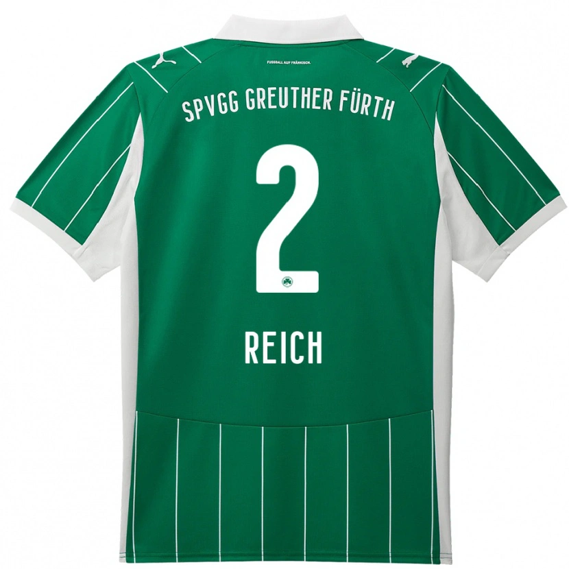 Danxen Kinderen Lukas Reich #2 Groen Wit Uitshirt Uittenue 2025/26 T-Shirt