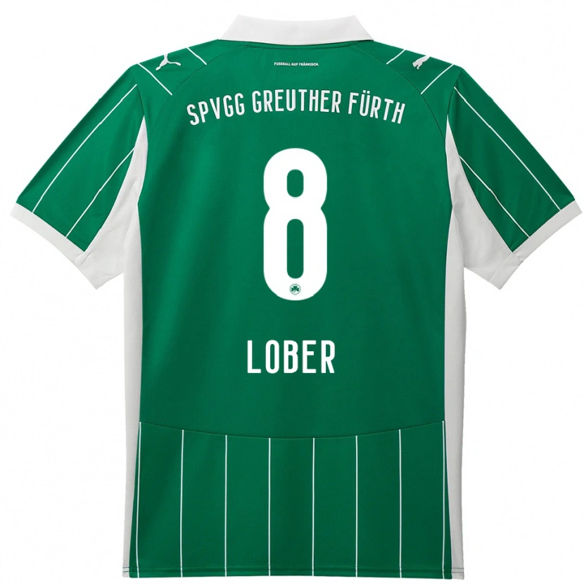 Danxen Kinderen Jannik Lober #8 Groen Wit Uitshirt Uittenue 2025/26 T-Shirt