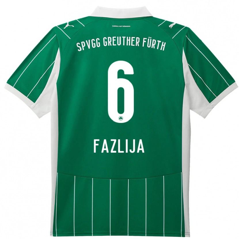 Danxen Kinderen Arjanit Fazlija #6 Groen Wit Uitshirt Uittenue 2025/26 T-Shirt