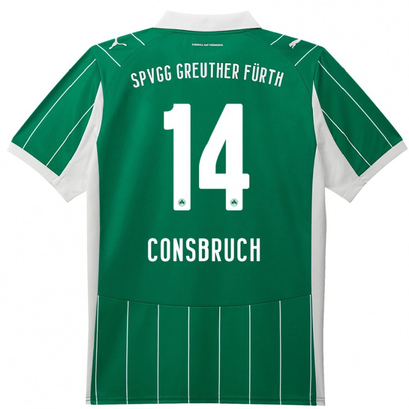 Danxen Kinderen Jomaine Consbruch #14 Groen Wit Uitshirt Uittenue 2025/26 T-Shirt