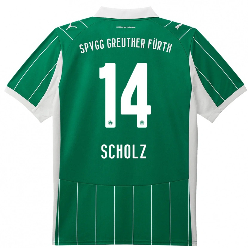Danxen Kinderen Yannick Scholz #14 Groen Wit Uitshirt Uittenue 2025/26 T-Shirt