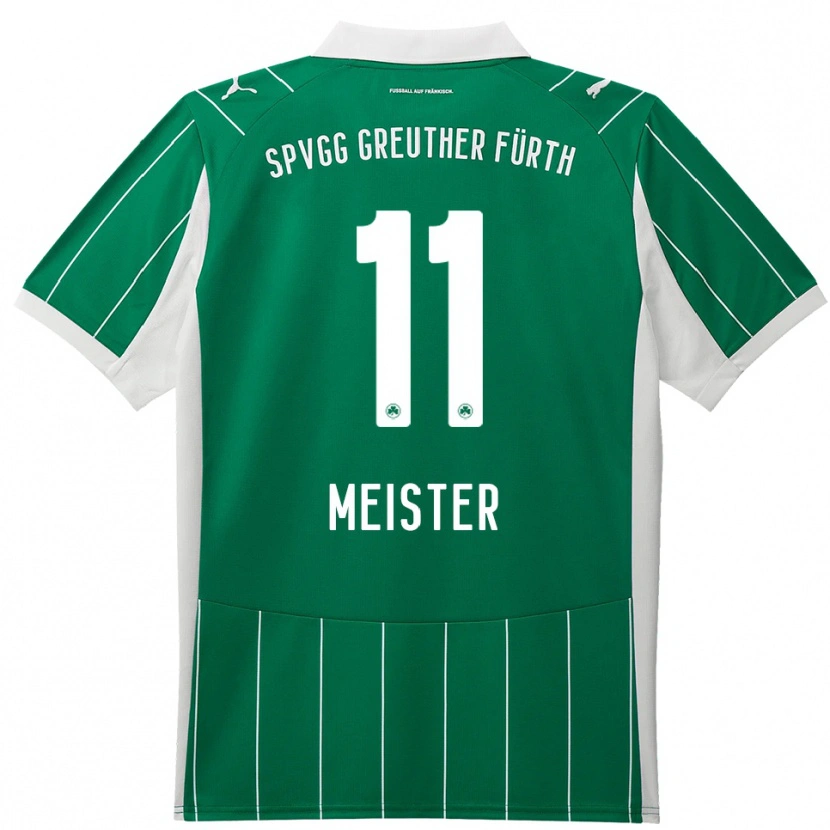 Danxen Kinderen Christoph Meister #11 Groen Wit Uitshirt Uittenue 2025/26 T-Shirt