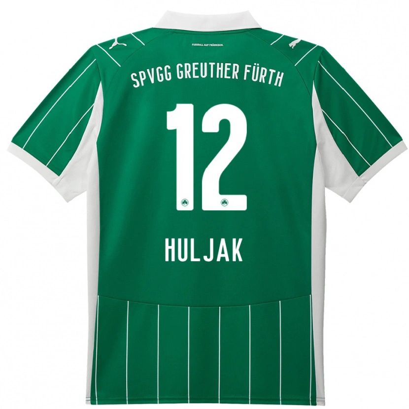 Danxen Kinderen Dominik Huljak #12 Groen Wit Uitshirt Uittenue 2025/26 T-Shirt