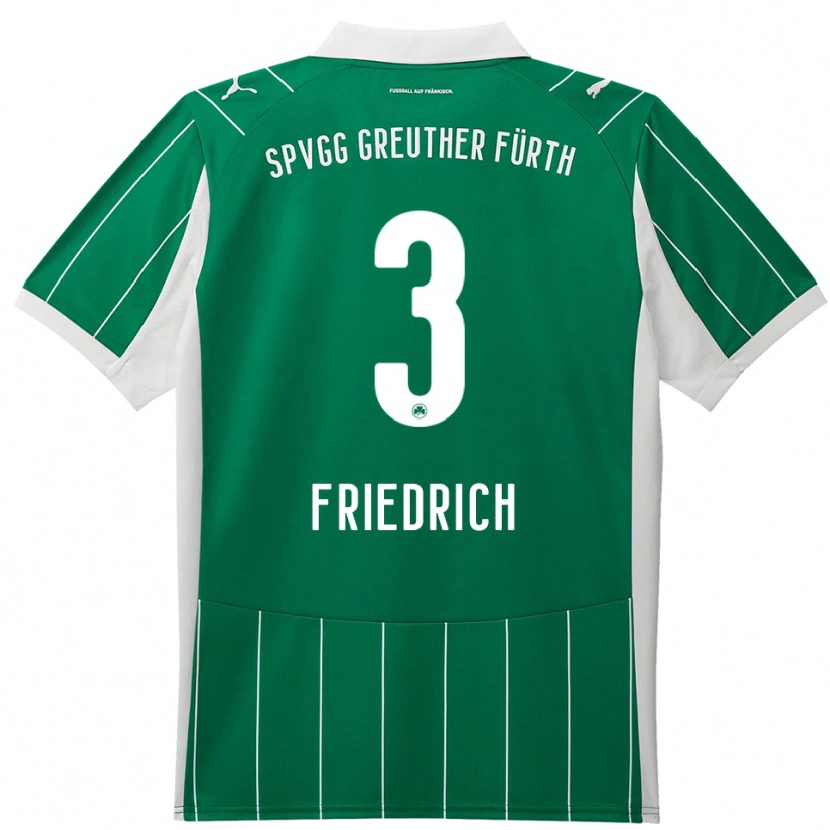 Danxen Kinderen Niklas Friedrich #3 Groen Wit Uitshirt Uittenue 2025/26 T-Shirt