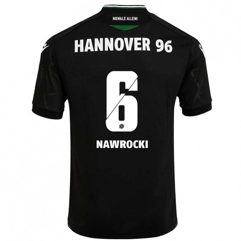 Danxen Kinderen Maik Nawrocki #6 Zwart Groen Uitshirt Uittenue 2025/26 T-Shirt