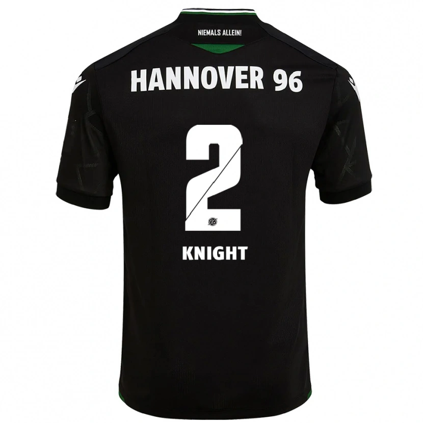 Danxen Kinderen Josh Knight #2 Zwart Groen Uitshirt Uittenue 2025/26 T-Shirt