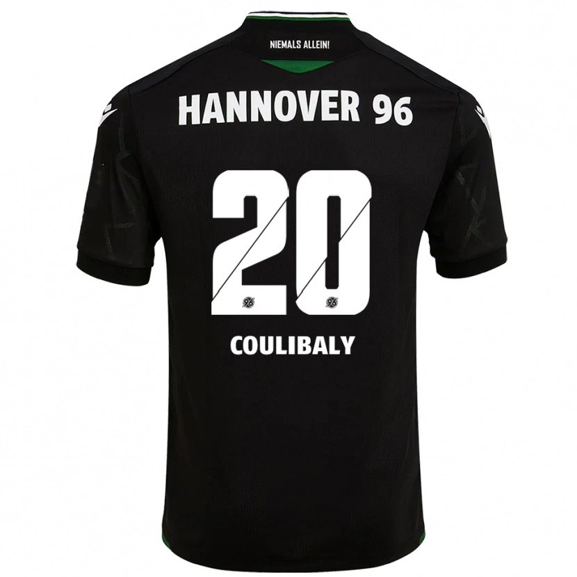 Danxen Kinderen Adam Coulibaly #20 Zwart Groen Uitshirt Uittenue 2025/26 T-Shirt