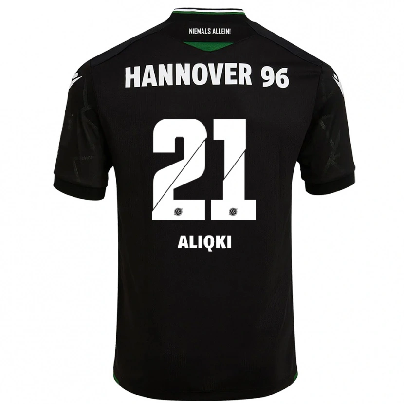 Danxen Kinderen Florent Aliqki #21 Zwart Groen Uitshirt Uittenue 2025/26 T-Shirt