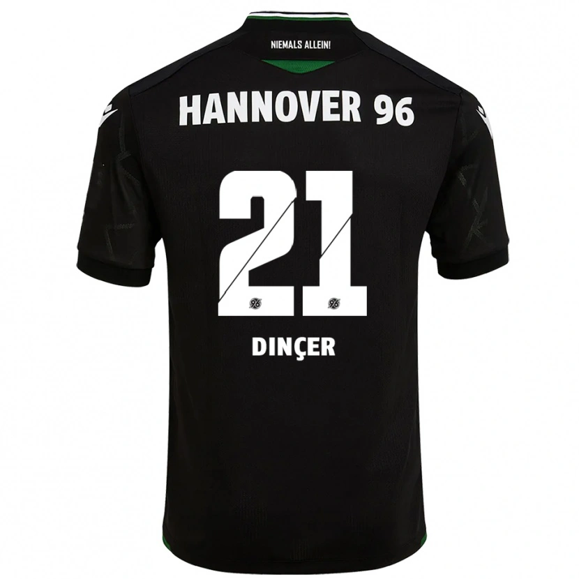 Danxen Kinderen Yasin Dinçer #21 Zwart Groen Uitshirt Uittenue 2025/26 T-Shirt