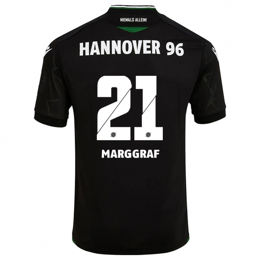 Danxen Kinderen Luis Marggraf #21 Zwart Groen Uitshirt Uittenue 2025/26 T-Shirt