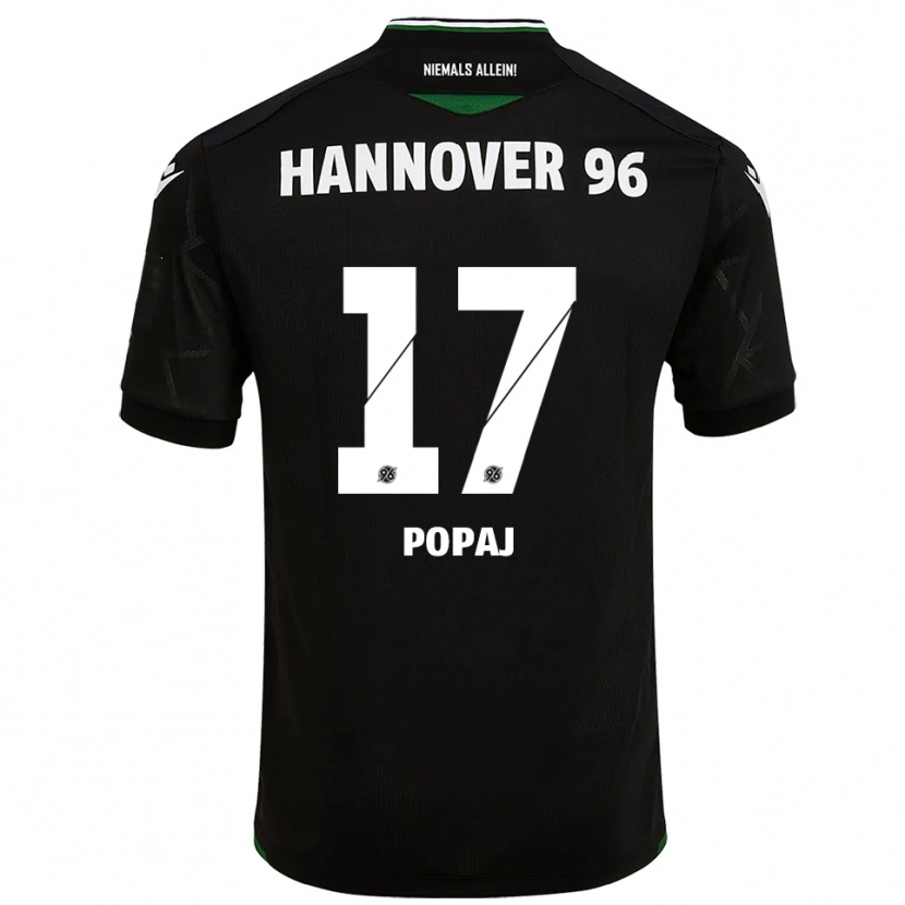 Danxen Kinderen Erisa Popaj #17 Zwart Groen Uitshirt Uittenue 2025/26 T-Shirt