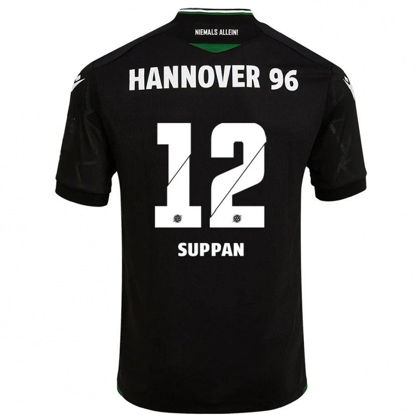 Danxen Kinderen Jannik Suppan #12 Zwart Groen Uitshirt Uittenue 2025/26 T-Shirt
