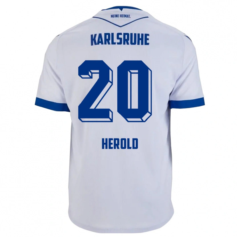 Danxen Kinderen David Herold #20 Wit Blauw Uitshirt Uittenue 2025/26 T-Shirt