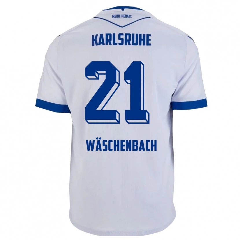 Danxen Kinderen Meiko Wäschenbach #21 Wit Blauw Uitshirt Uittenue 2025/26 T-Shirt