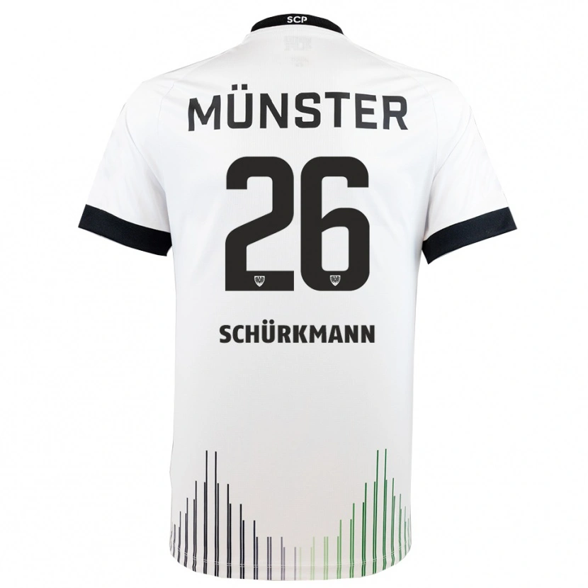 Danxen Kinderen Christopher Schürkmann #26 Wit Zwart Uitshirt Uittenue 2025/26 T-Shirt